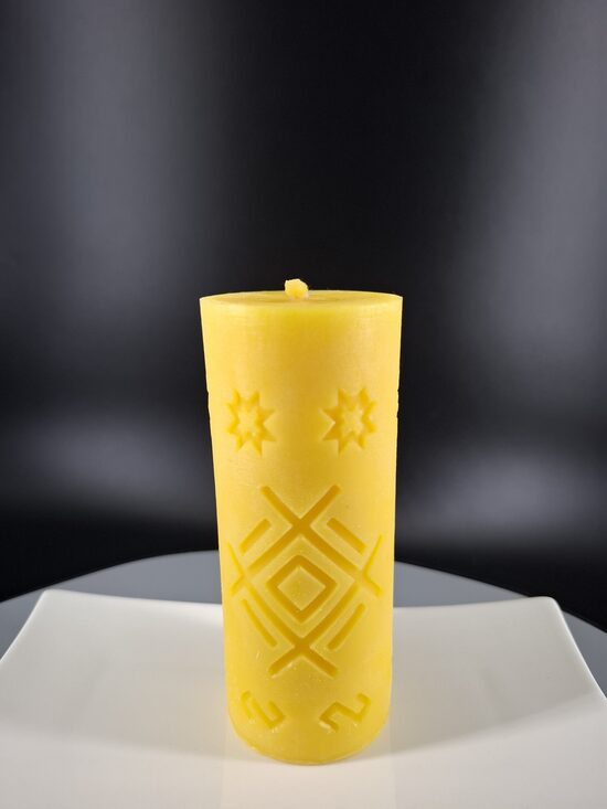 Gaismas bišu vaska svece (Ziema) – Auseklis, Aka, Zalktis (Nr:124)