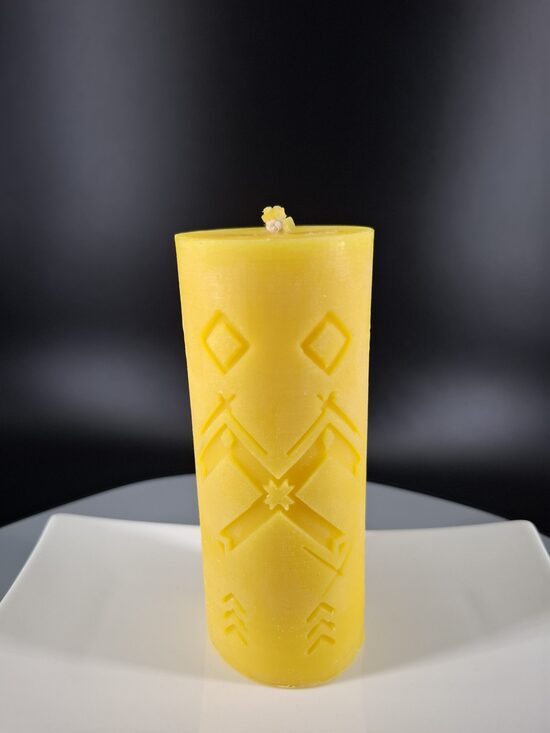 Pārpilnības bišu vaska svece (Rudens) – Jumis, Saule, Laima  (Nr:123)