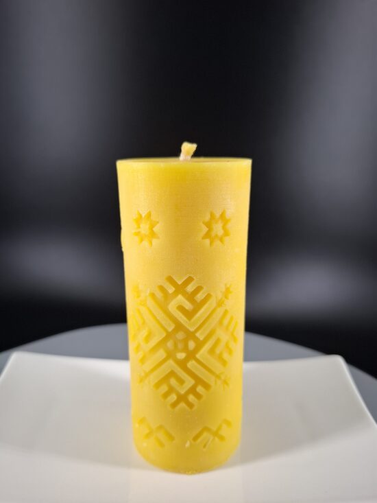 Papardes Zieda bišu vaska svece – Auseklis, Ugunskrusts, Jumis (Nr:122)