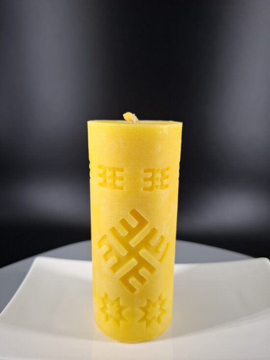 Drosmes bišu vaska svece – Pērkona, Ūsiņa un Ausekļa spēks (Vasara) (Nr:120)